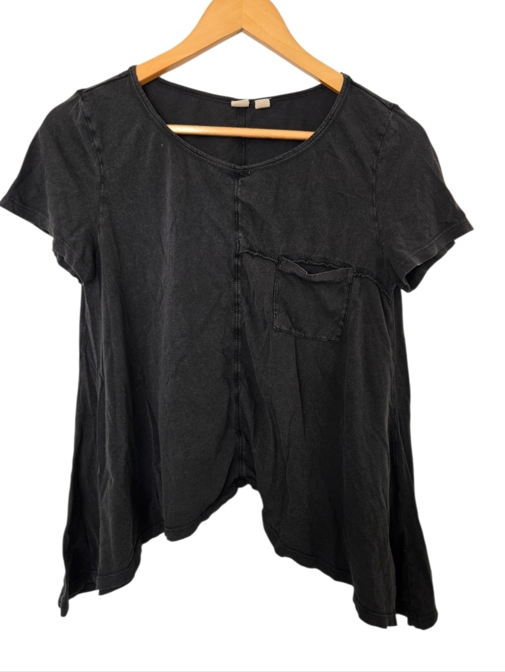 Melrose and Market Black Boxy Tee Flowy Oversized Pocket Top Medium